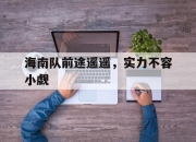 英雄联盟总决赛门票-海南队前途遥遥，实力不容小觑的简单介绍